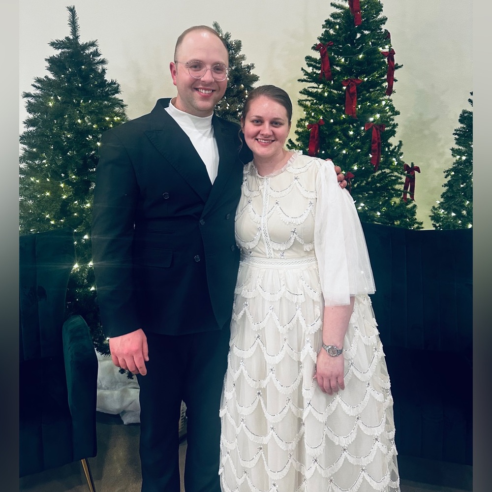 😍DJ Formal Scalloped Cream Tulle & Sequin Dress😍